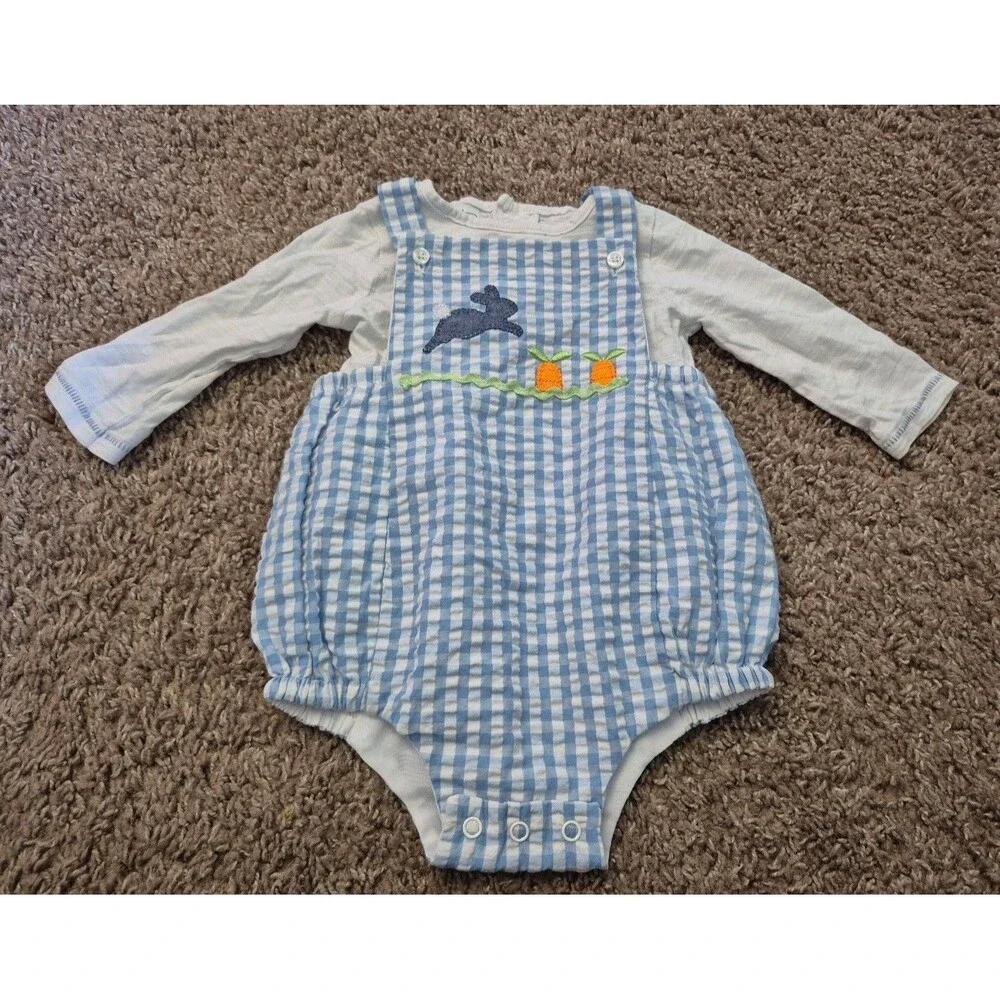 Mud Pie bunny romper & shirt size 6-9M